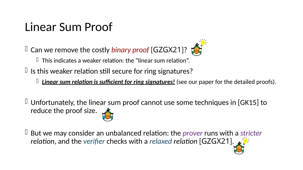 Lattice-based Zero-knowledge Proofs for Blockchain - slide 21 of 28