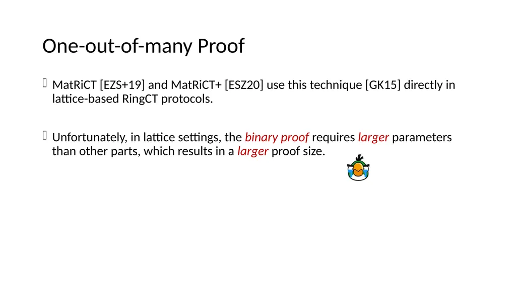 Lattice-based Zero-knowledge Proofs for Blockchain - slide 19 of 28