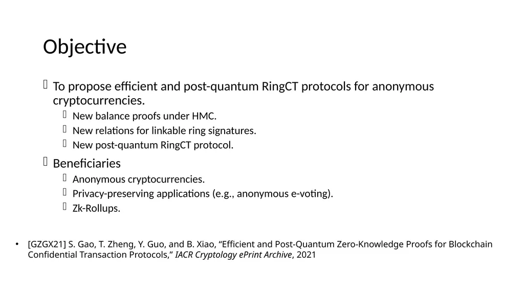 Lattice-based Zero-knowledge Proofs for Blockchain - slide 10 of 28