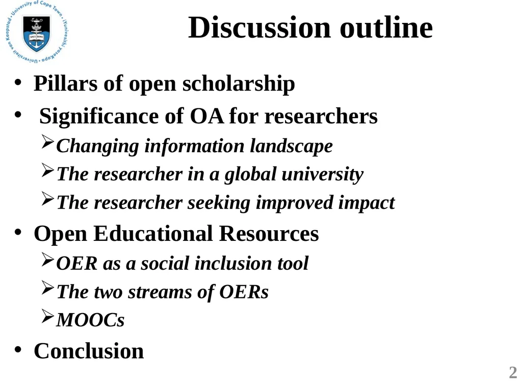 Open Scholarship for the future of research and - slide 2 of 20