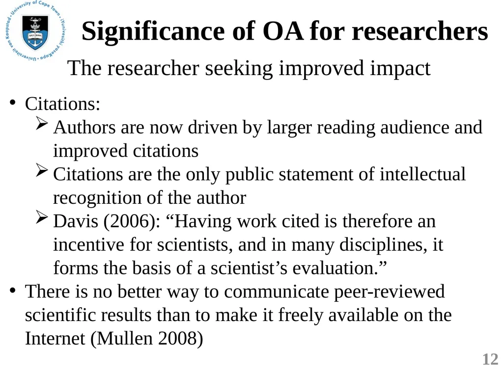 Open Scholarship for the future of research and - slide 12 of 20