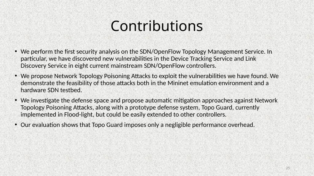 Poisoning Network Visibility in Software-Defined - slide 25 of 27