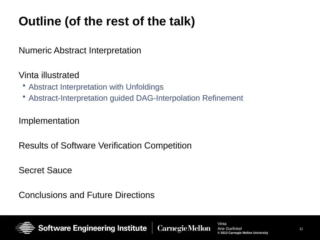 Vinta: Verification with INTerpolation and - slide 11 of 51