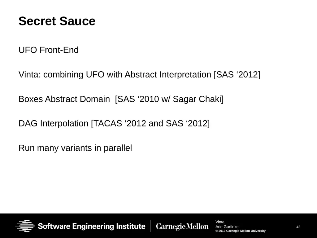 Vinta: Verification with INTerpolation and - slide 42 of 51