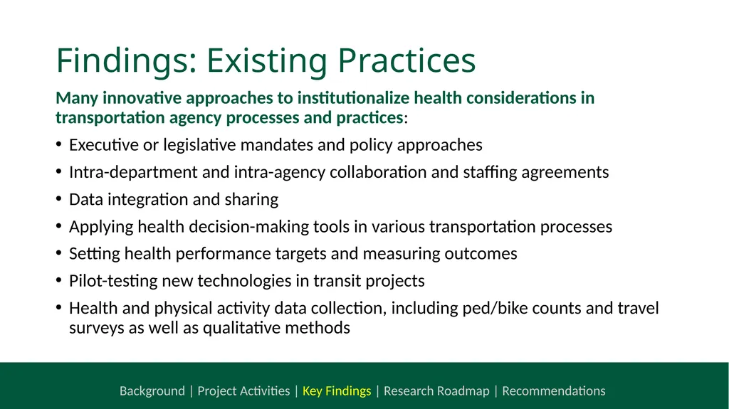 NCHRP 20-112 Health and Transportation Research - slide 14 of 24