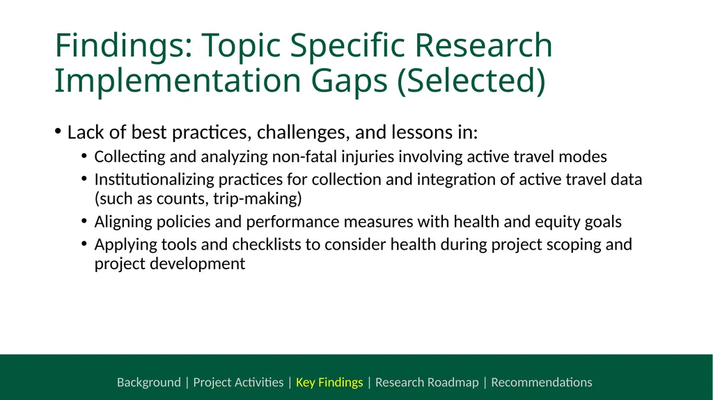 NCHRP 20-112 Health and Transportation Research - slide 18 of 24