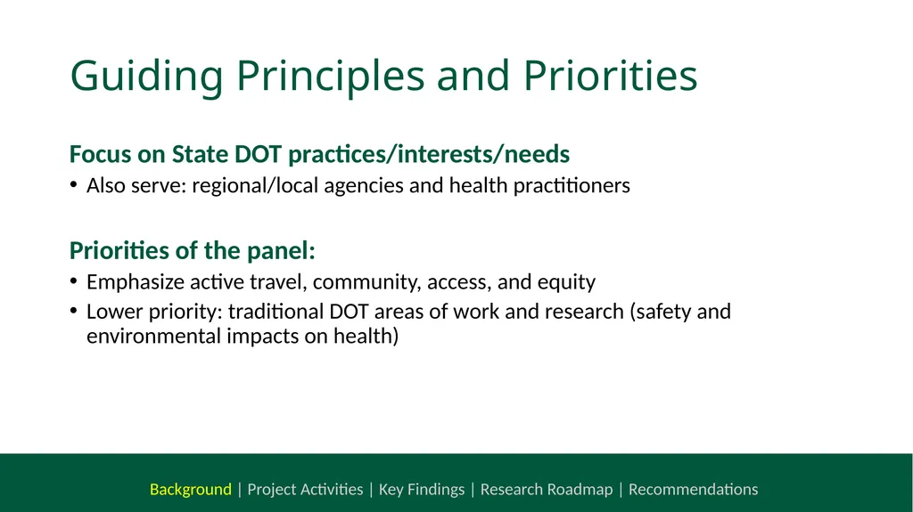 NCHRP 20-112 Health and Transportation Research - slide 7 of 24