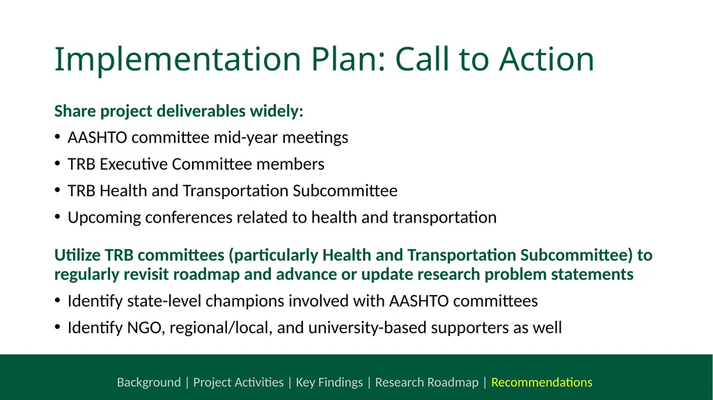 NCHRP 20-112 Health and Transportation Research - slide 22 of 24