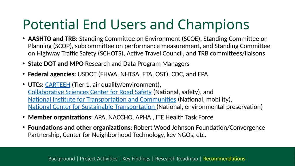 NCHRP 20-112 Health and Transportation Research - slide 23 of 24