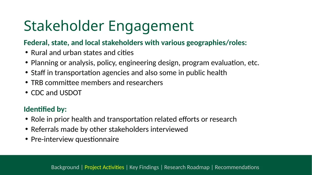 NCHRP 20-112 Health and Transportation Research - slide 10 of 24