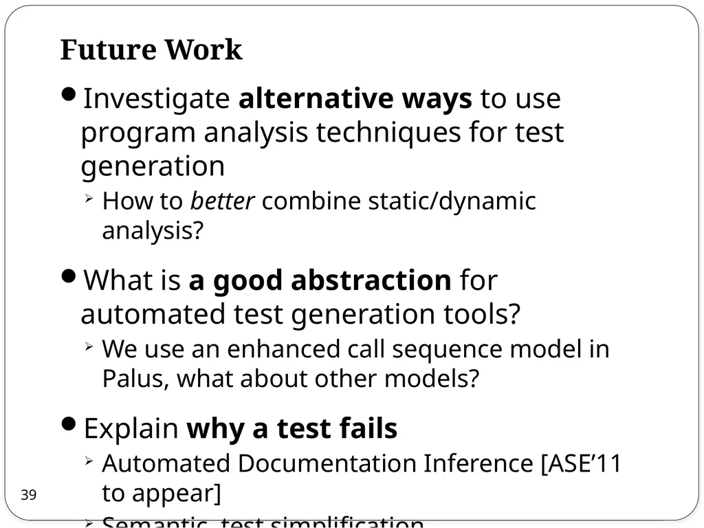 Combined Static and Dynamic Automated Test - slide 39 of 43