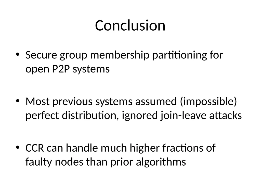 Commensal Cuckoo: Secure Group Partitioning for - slide 32 of 32