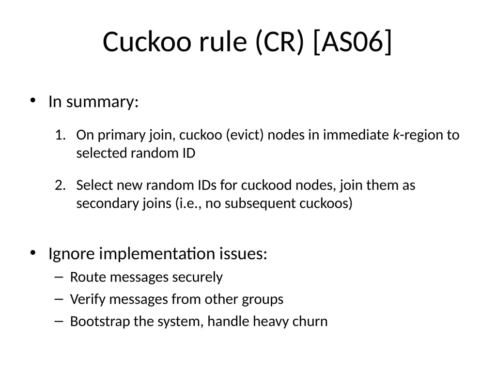 Commensal Cuckoo: Secure Group Partitioning for - slide 12 of 32