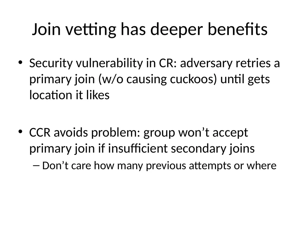 Commensal Cuckoo: Secure Group Partitioning for - slide 29 of 32