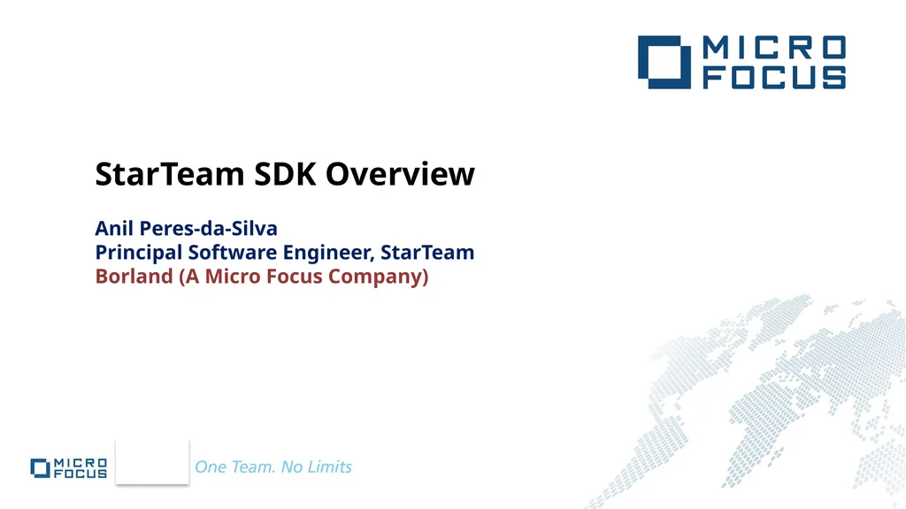 StarTeam SDK Overview Anil Peres-da-Silva - slide 1 of 99