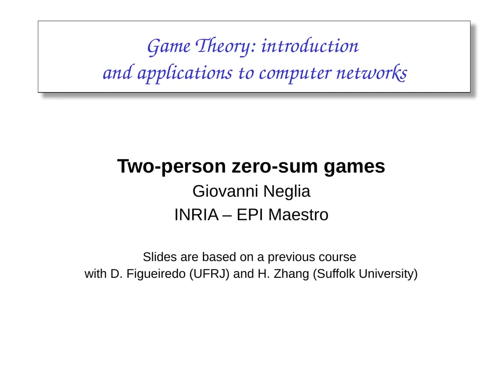 Game Theory: introduction and applications to - slide 17 of 29