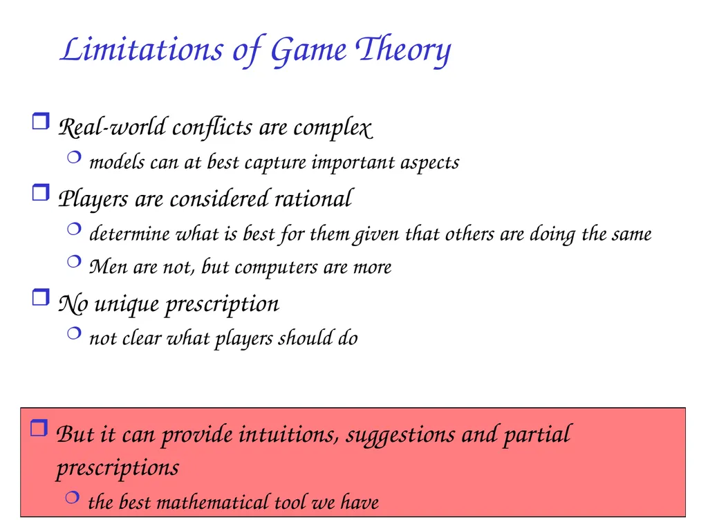 Game Theory: introduction and applications to - slide 15 of 29