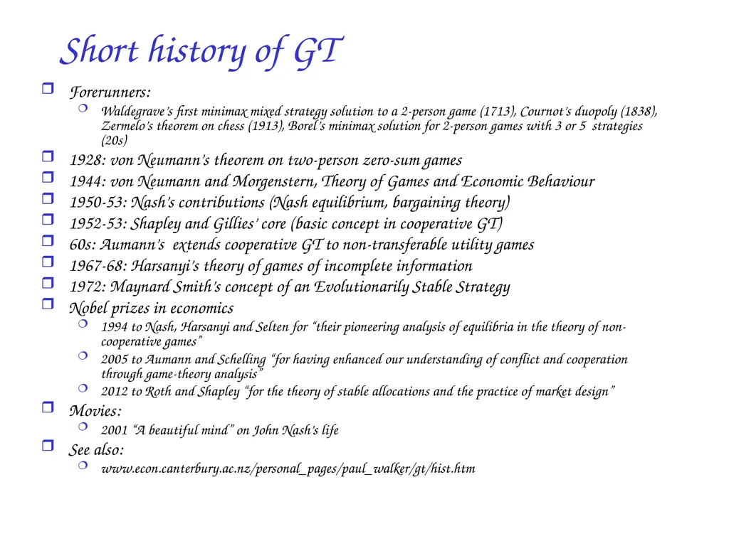 Game Theory: introduction and applications to - slide 4 of 29