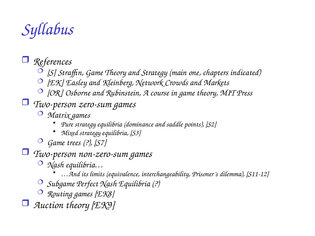 Game Theory: introduction and applications to - slide 16 of 29