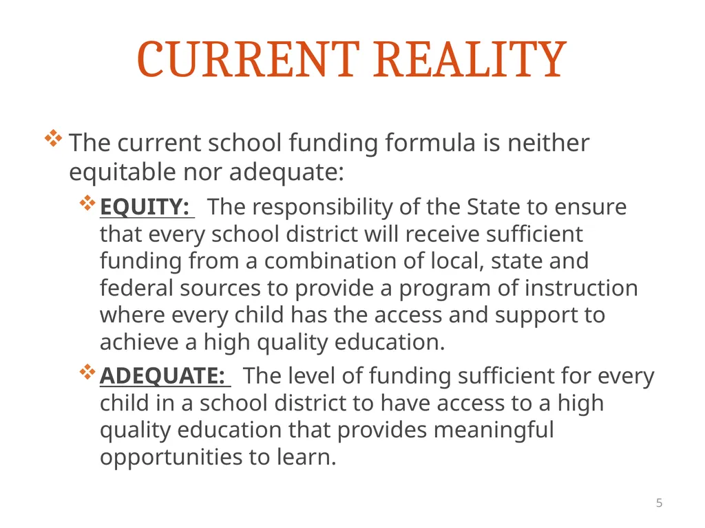 FIXING THE ILLINOIS SCHOOL FUNDING FORMULA - slide 5 of 19