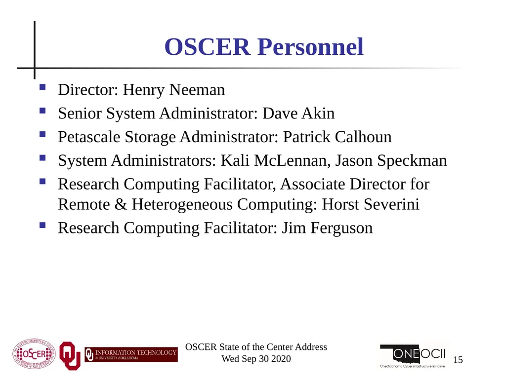 Henry Neeman, Director OU Supercomputing Center - slide 15 of 133