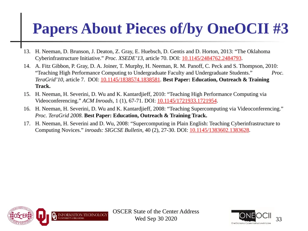 Henry Neeman, Director OU Supercomputing Center - slide 33 of 133