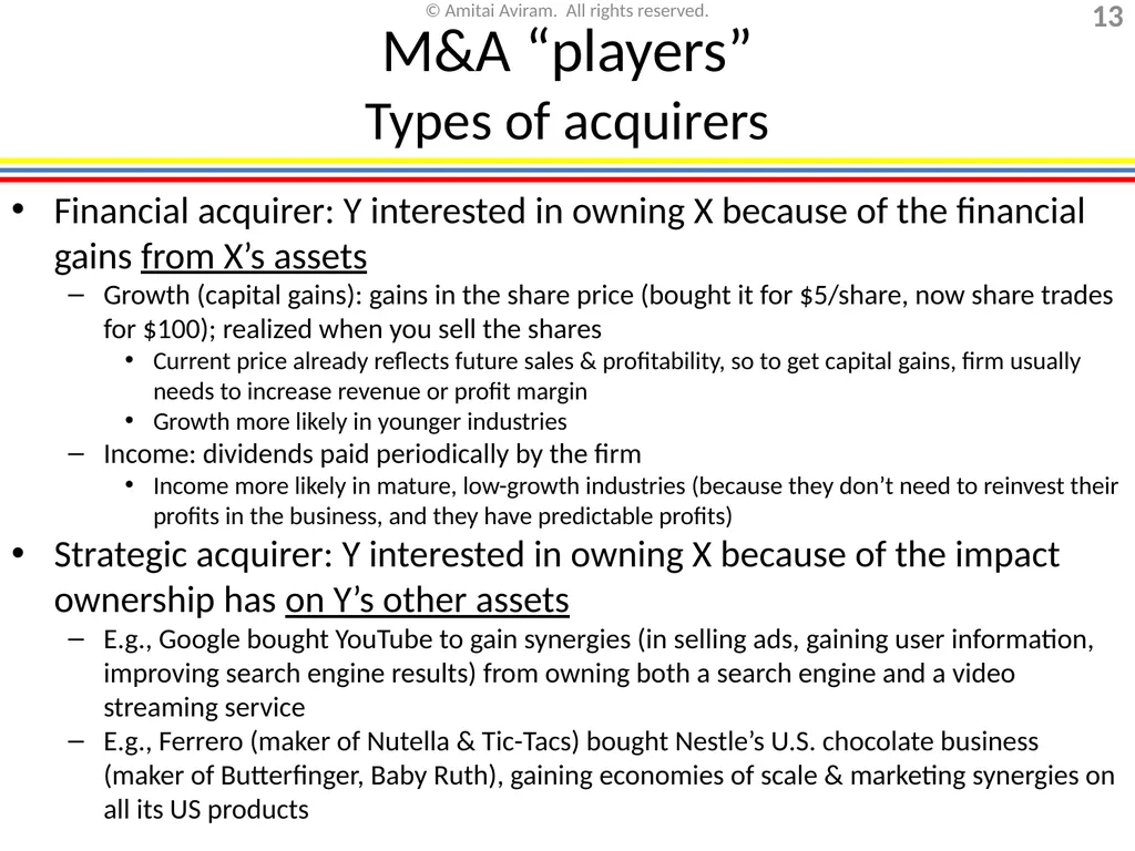 Mergers & acquisitions, Chapter 1 (Business - slide 13 of 140