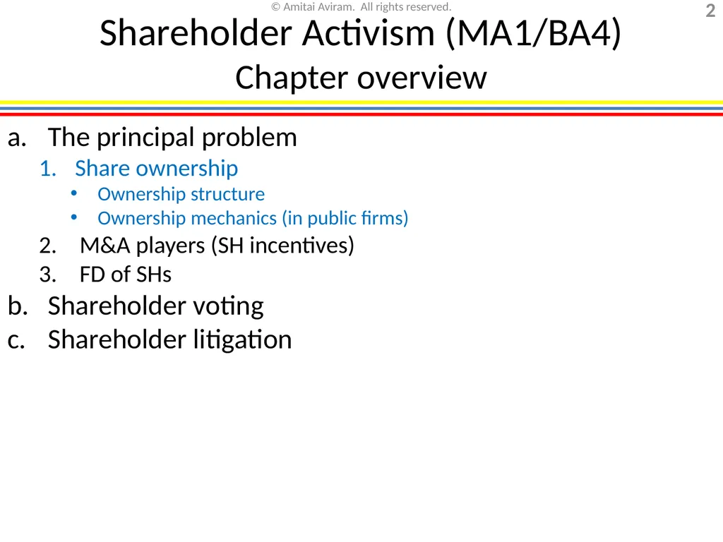 Mergers & acquisitions, Chapter 1 (Business - slide 2 of 140