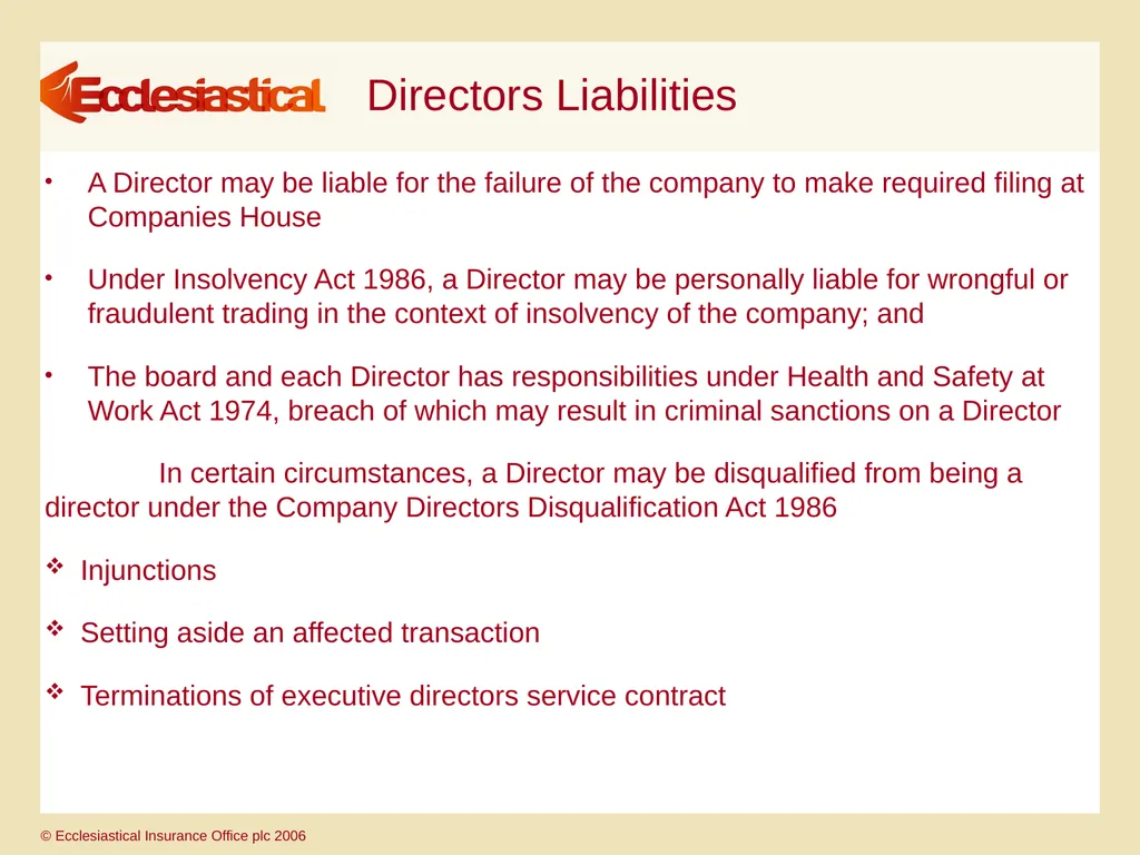 Directors’ & Officers’ & Charity Trustees’ - slide 8 of 27
