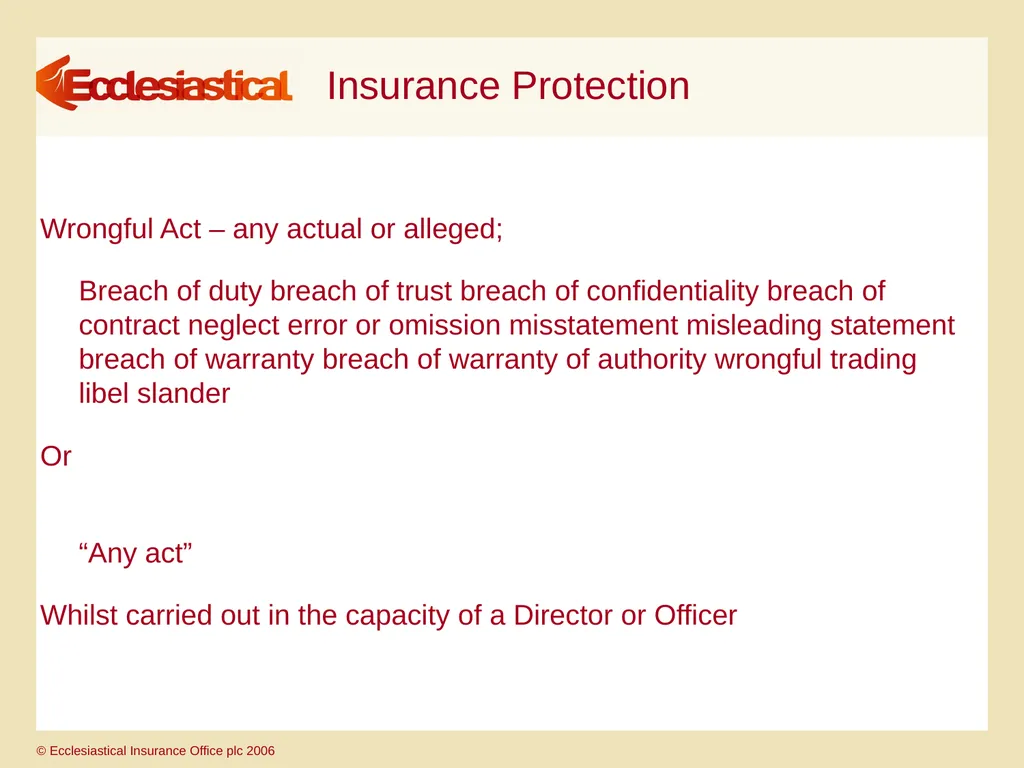 Directors’ & Officers’ & Charity Trustees’ - slide 11 of 27