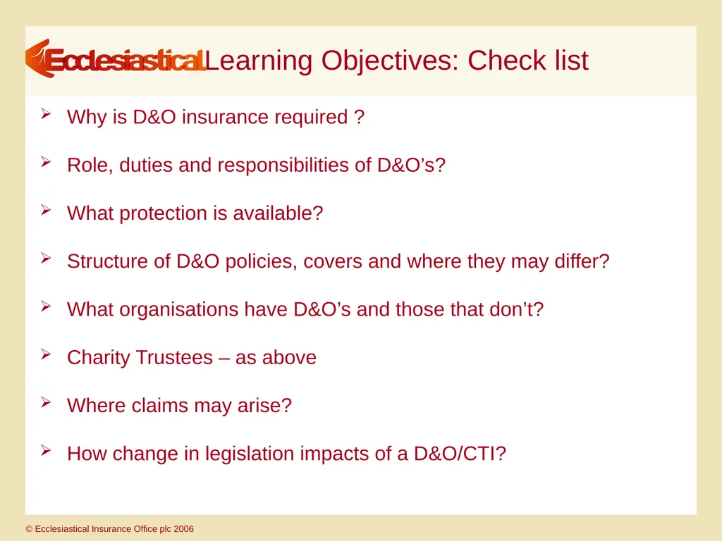 Directors’ & Officers’ & Charity Trustees’ - slide 26 of 27