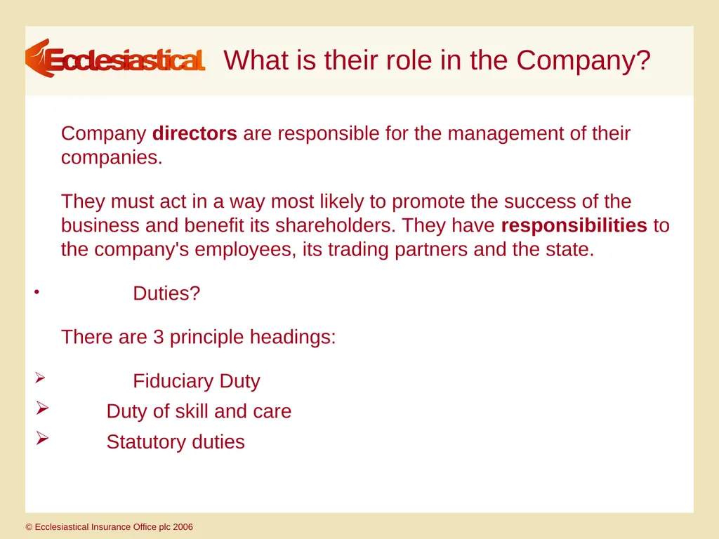 Directors’ & Officers’ & Charity Trustees’ - slide 6 of 27