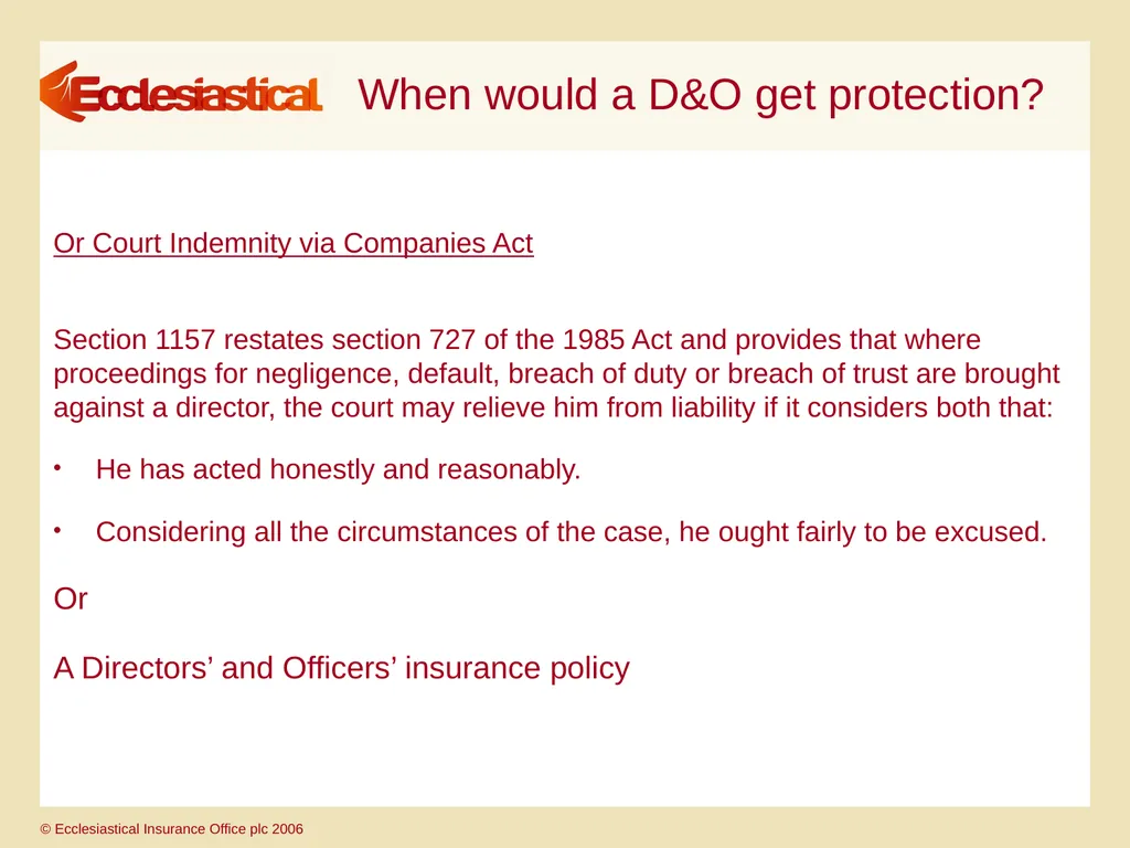 Directors’ & Officers’ & Charity Trustees’ - slide 10 of 27