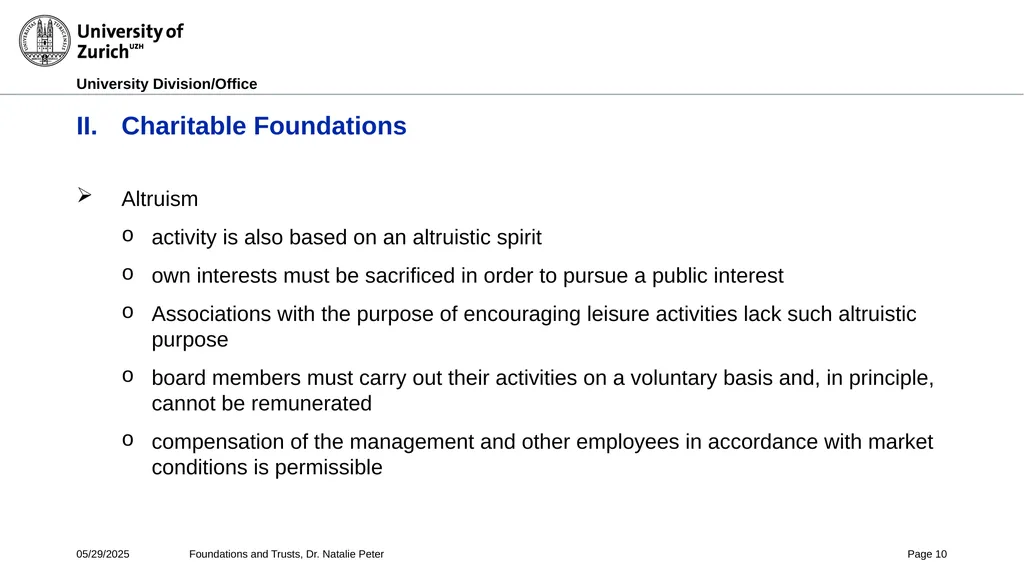 Foundations and Trusts Block 3 – Part II Spring - slide 10 of 61