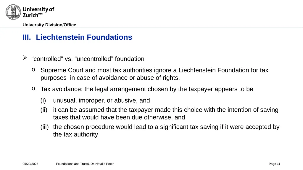 Foundations and Trusts Block 3 – Part II Spring - slide 11 of 61