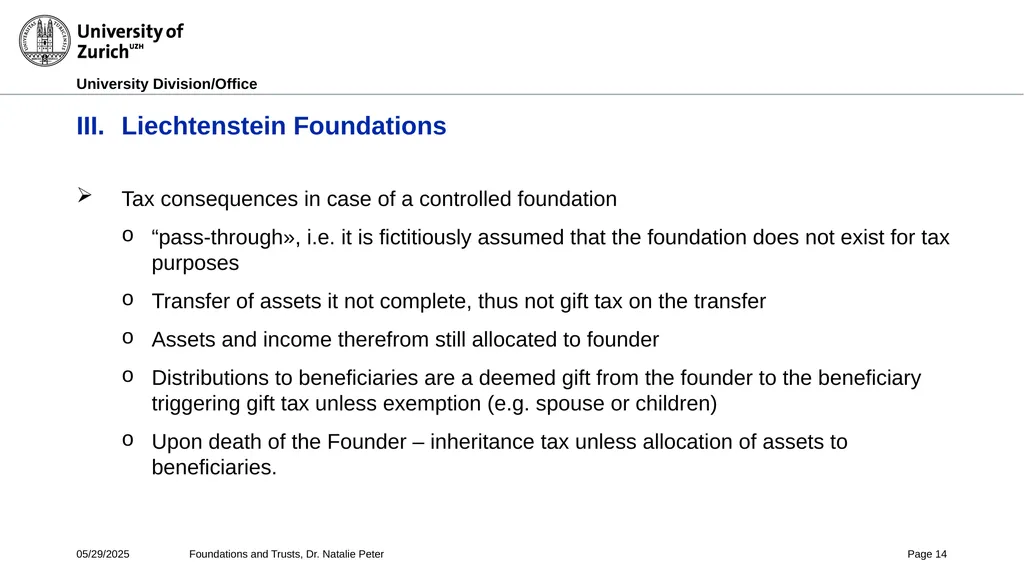 Foundations and Trusts Block 3 – Part II Spring - slide 14 of 61
