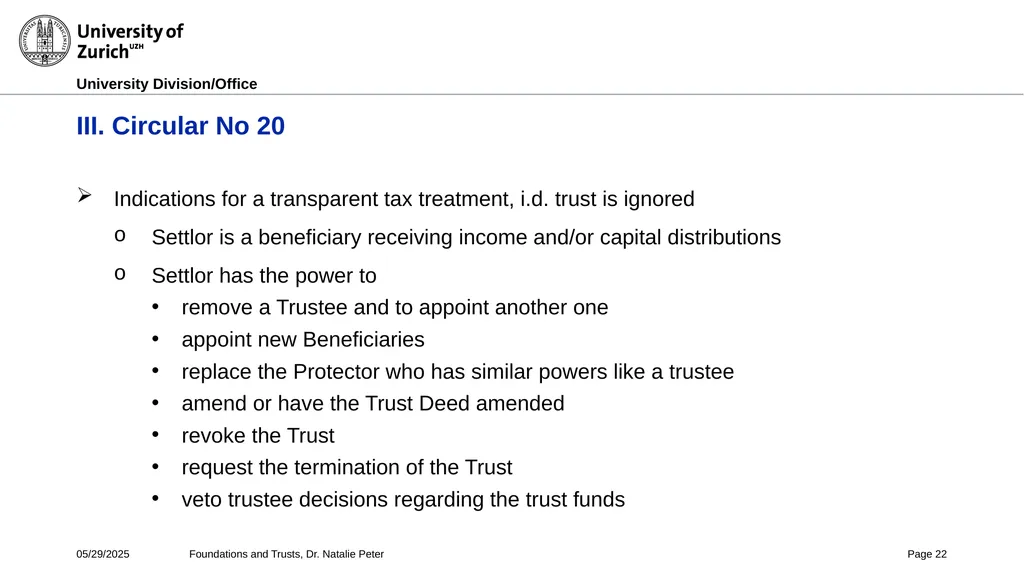 Foundations and Trusts Block 3 – Part II Spring - slide 22 of 61