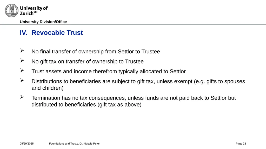 Foundations and Trusts Block 3 – Part II Spring - slide 23 of 61