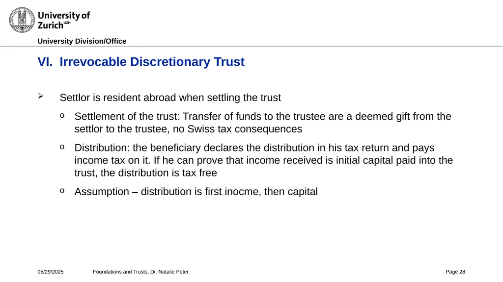Foundations and Trusts Block 3 – Part II Spring - slide 28 of 61