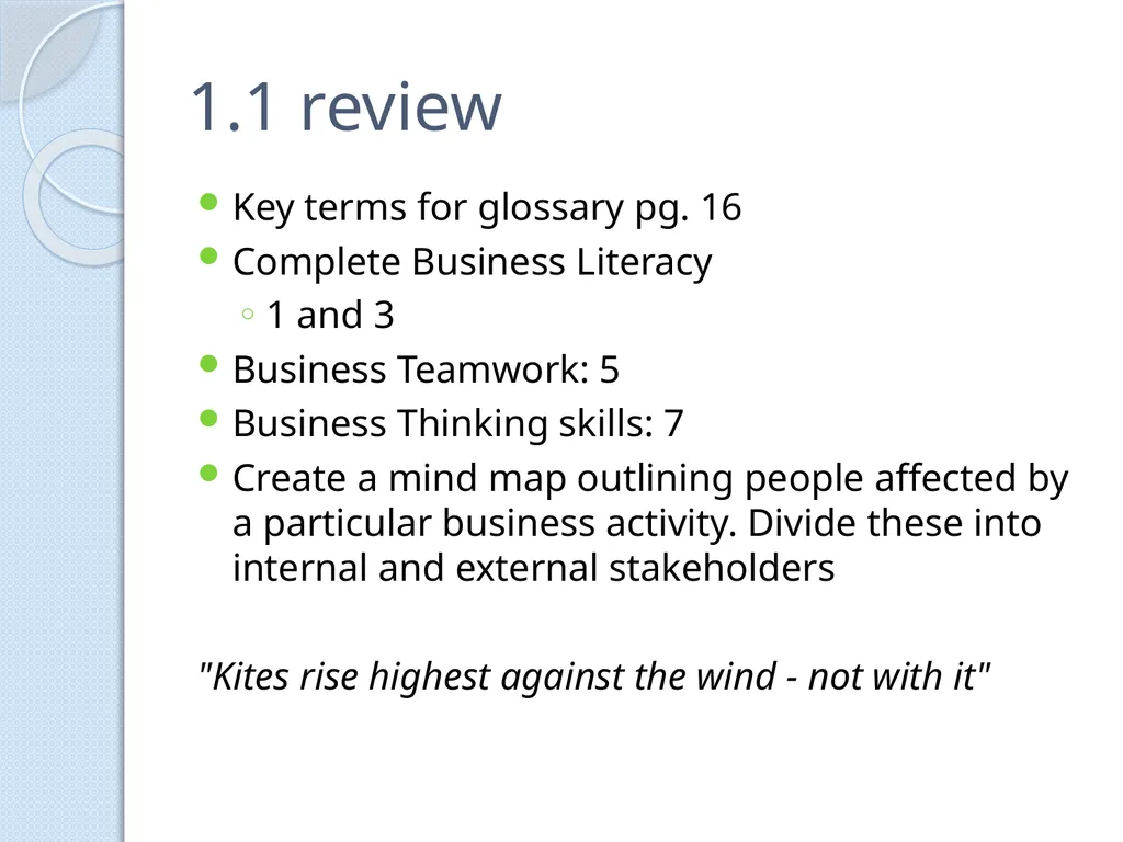 PRELIMINARY BUSINESS STUDIES Miss Vidler 2011 - slide 28 of 89