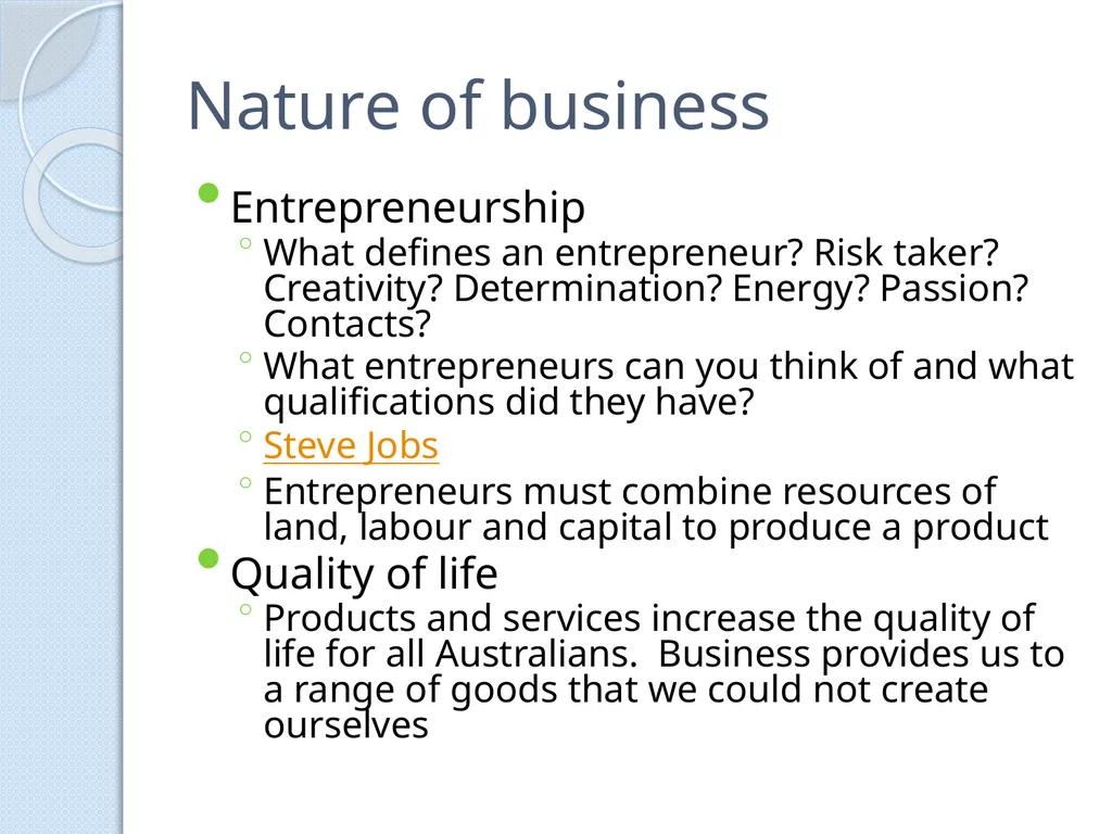 PRELIMINARY BUSINESS STUDIES Miss Vidler 2011 - slide 17 of 89