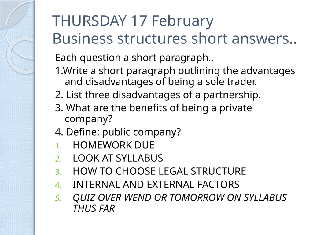 PRELIMINARY BUSINESS STUDIES Miss Vidler 2011 - slide 56 of 89