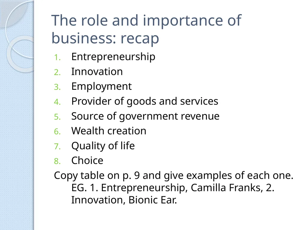 PRELIMINARY BUSINESS STUDIES Miss Vidler 2011 - slide 20 of 89