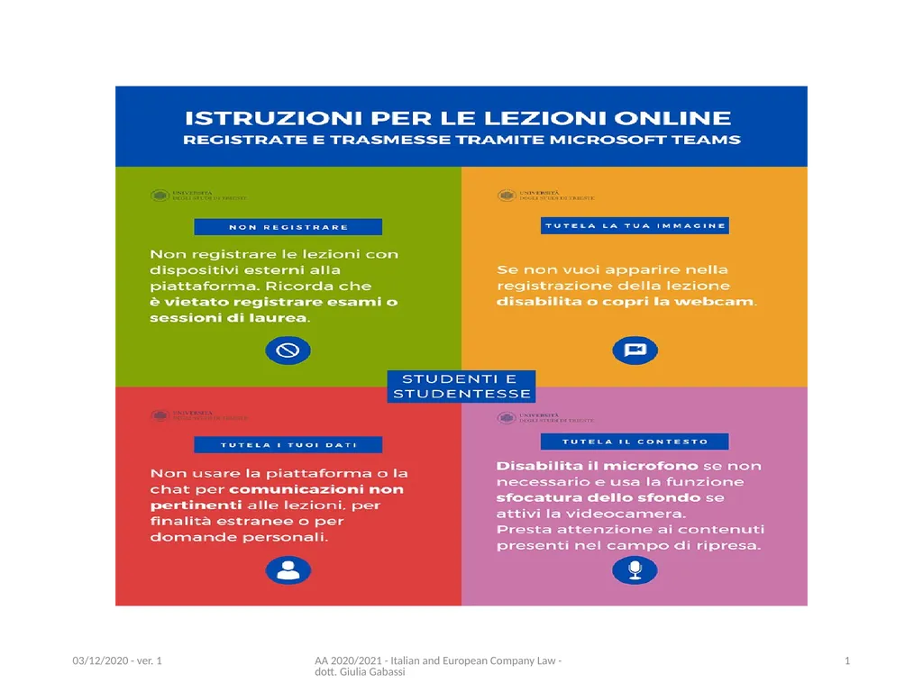 1 AA 2020/2021 - Italian and European Company Law