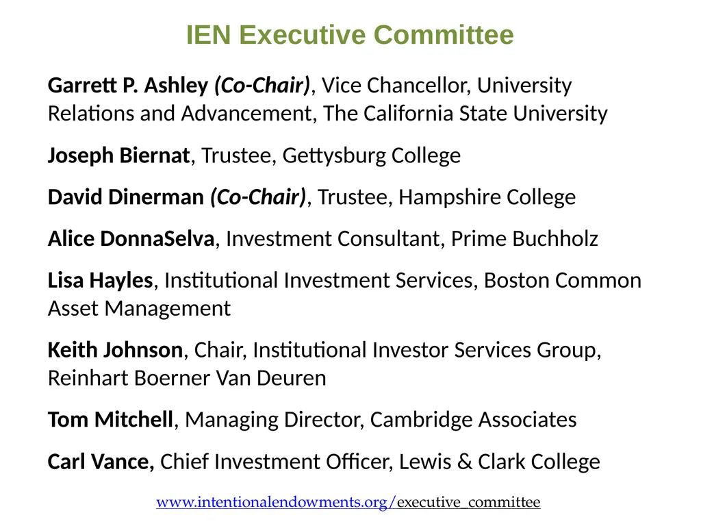 Tony Cortese Principal, Intentional Endowments - slide 4 of 17