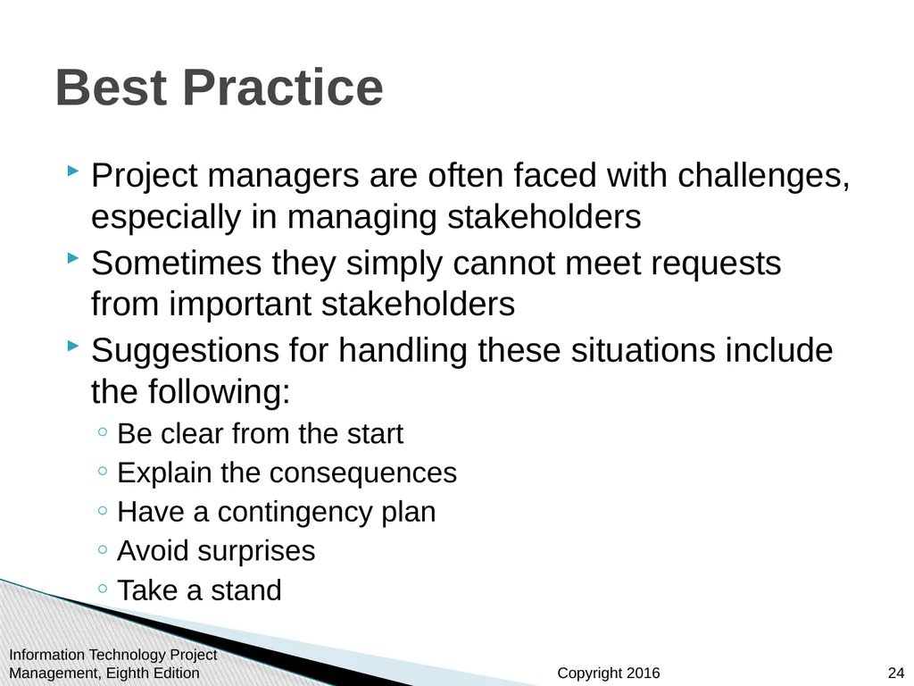 Chapter 13 Project Stakeholder Management - slide 24 of 34