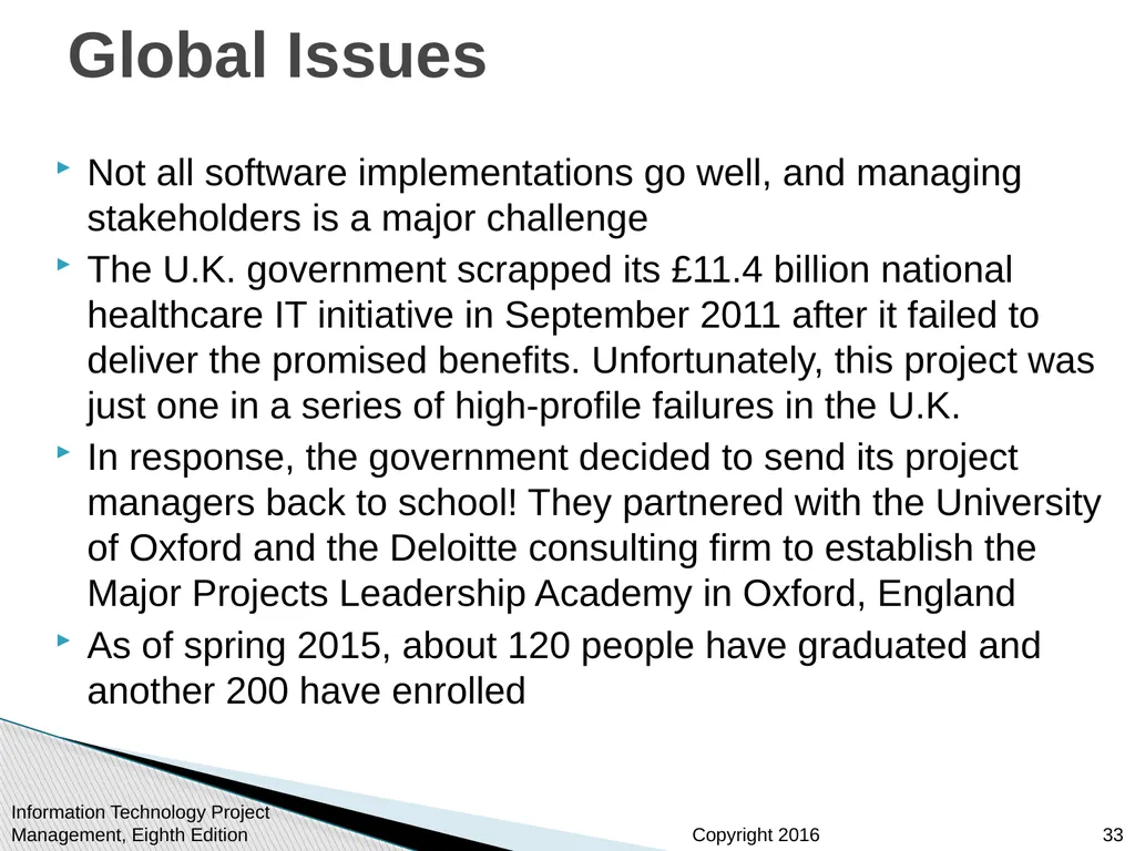 Chapter 13 Project Stakeholder Management - slide 33 of 34