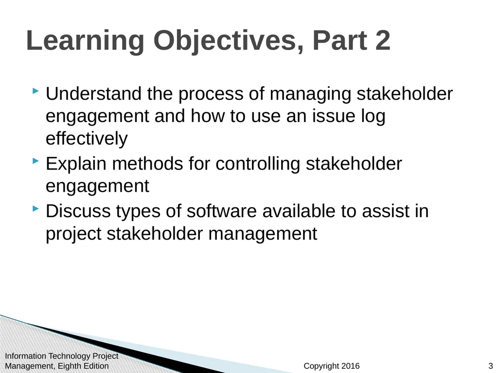 Chapter 13 Project Stakeholder Management - slide 3 of 34