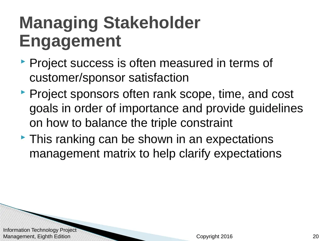 Chapter 13 Project Stakeholder Management - slide 20 of 34