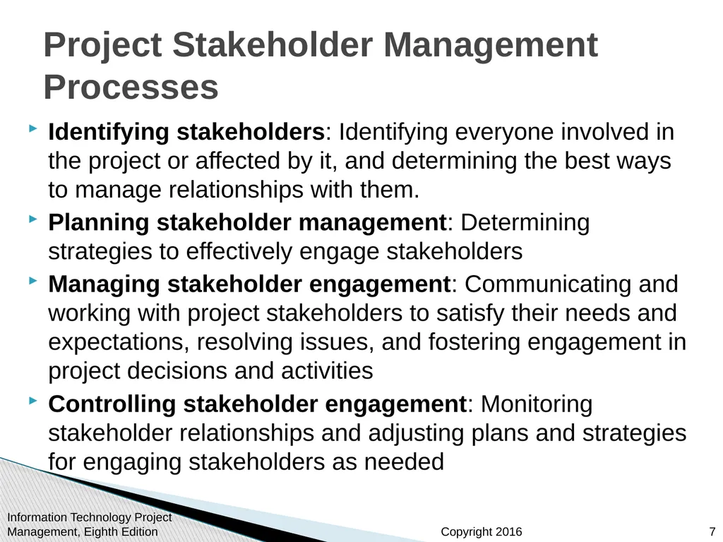 Chapter 13 Project Stakeholder Management - slide 7 of 34